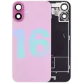 Back Glass With Steel Plate With Wireless NFC Charging MagSafe Magnet & Flashlight Flex Compatible For iPhone 16  (Genuine OEM) (Pink)